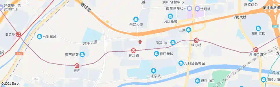 南京韩府坊西_公交站地图_南京公交_妙搜公交查询2025