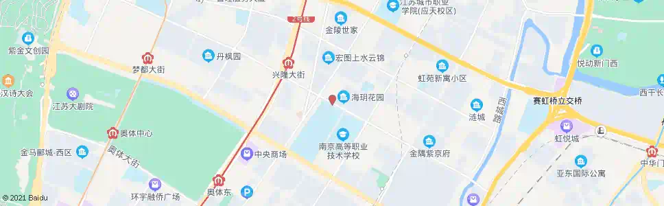 南京河西金陵中学北门_公交站地图_南京公交_妙搜公交查询2025