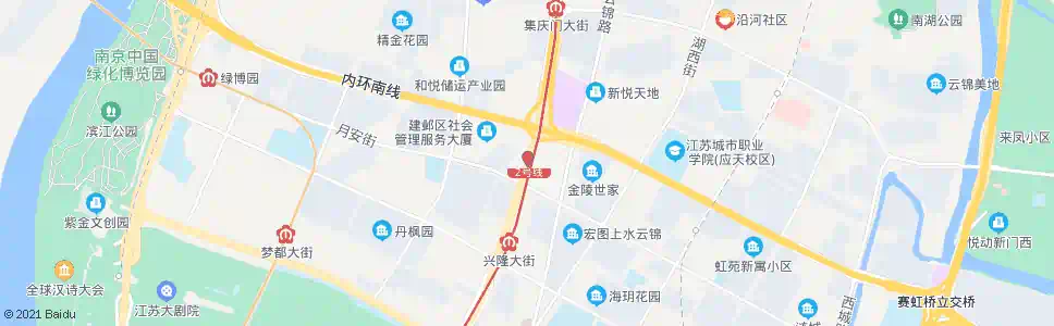 南京江东中路月安街_公交站地图_南京公交_妙搜公交查询2025