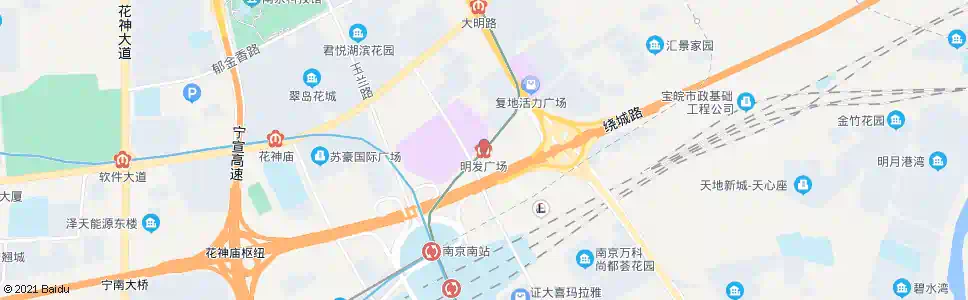 南京明发广场站_公交站地图_南京公交_妙搜公交查询2025