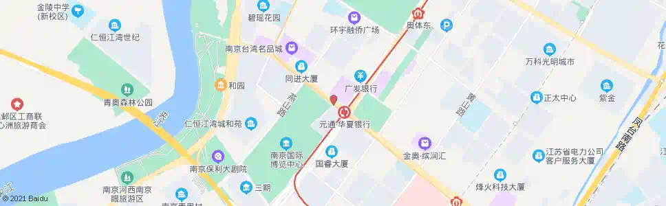 南京河西大街元通西_公交站地图_南京公交_妙搜公交查询2025