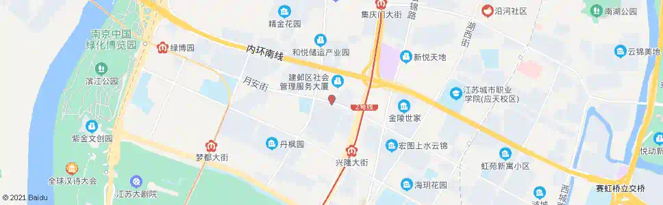 南京月安街_公交站地图_南京公交_妙搜公交查询2025