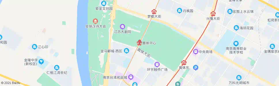 南京奥体中心西门_公交站地图_南京公交_妙搜公交查询2025