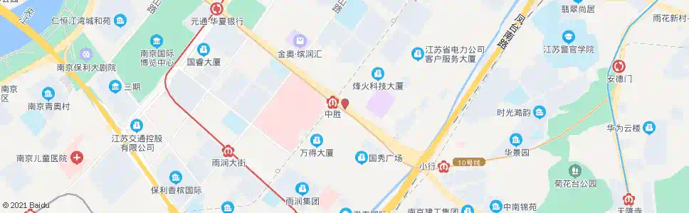 南京河西大街中胜东_公交站地图_南京公交_妙搜公交查询2025