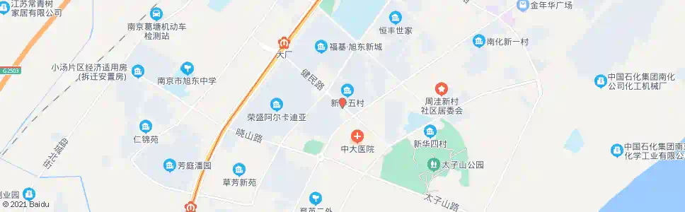南京新华六村_公交站地图_南京公交_妙搜公交查询2025