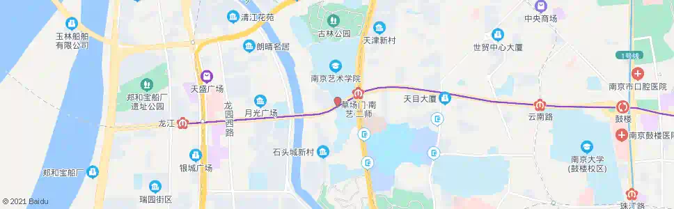 南京草场门大桥东_公交站地图_南京公交_妙搜公交查询2025