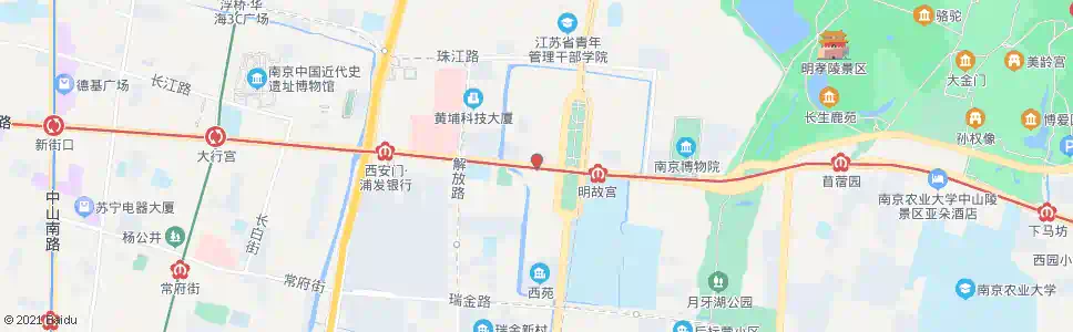 南京明故宫西_公交站地图_南京公交_妙搜公交查询2025