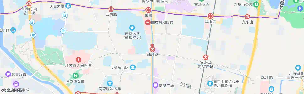 南京珠江路中山路_公交站地图_南京公交_妙搜公交查询2025