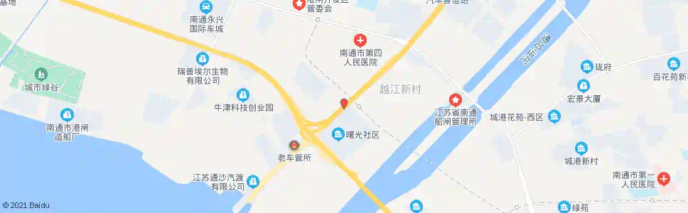 南通越江路通港路东_公交站地图_南通公交_妙搜公交查询2025