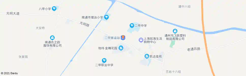 南通二甲市场路口_公交站地图_南通公交_妙搜公交查询2025