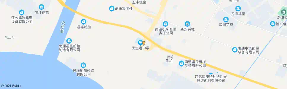 南通天生港中学_公交站地图_南通公交_妙搜公交查询2025