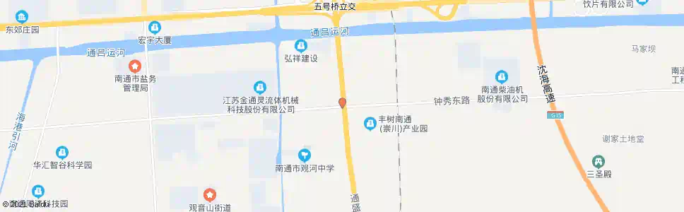 南通钟秀路东快速路口_公交站地图_南通公交_妙搜公交查询2025