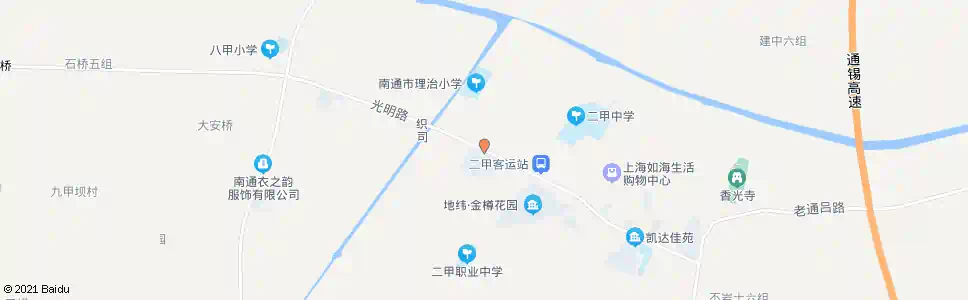 南通光明花苑_公交站地图_南通公交_妙搜公交查询2025