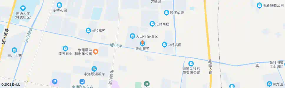 南通天山花苑_公交站地图_南通公交_妙搜公交查询2025