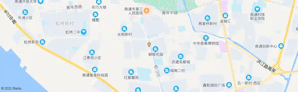 南通朝晖花园西_公交站地图_南通公交_妙搜公交查询2025