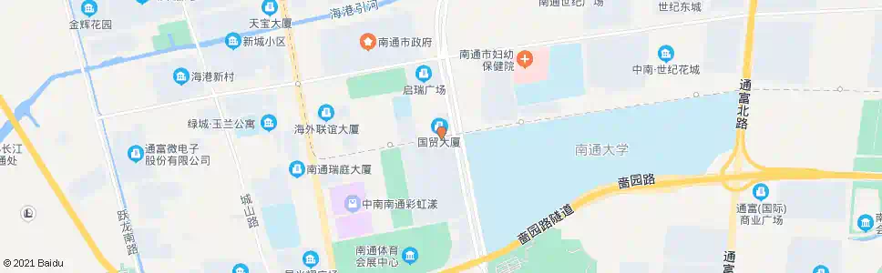 南通崇川路园林路西_公交站地图_南通公交_妙搜公交查询2025