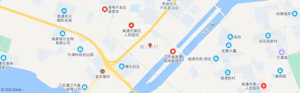 南通越江新村南_公交站地图_南通公交_妙搜公交查询2025