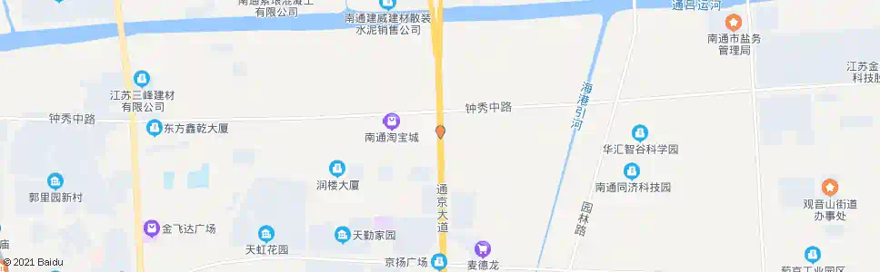 南通通京大道钟秀路南_公交站地图_南通公交_妙搜公交查询2025