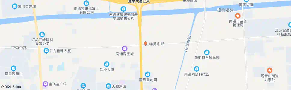 南通钟秀路通京大道东_公交站地图_南通公交_妙搜公交查询2025