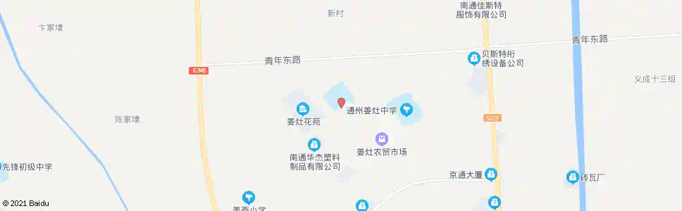 南通姜灶初级中学_公交站地图_南通公交_妙搜公交查询2025