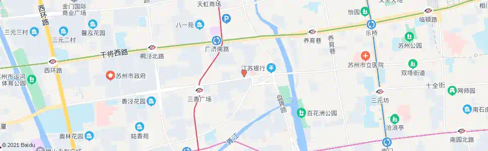 苏州三香公园(中华保险(苏州)公司)_公交站地图_苏州公交_妙搜公交查询2025