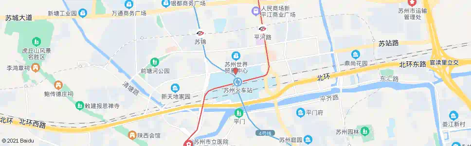 苏州火车站(北广场公交综合楼)_公交站地图_苏州公交_妙搜公交查询2025