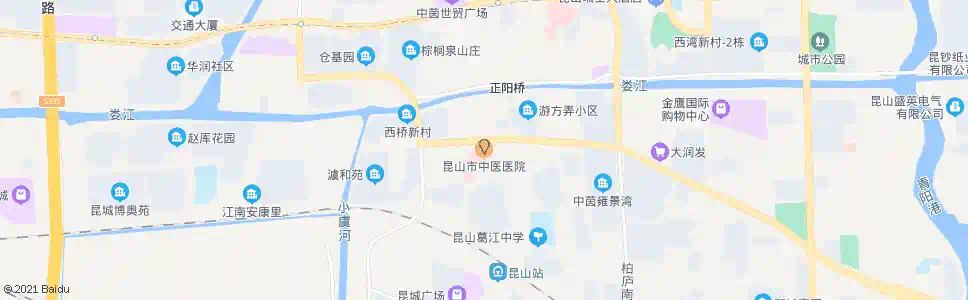 苏州昆山中医院_公交站地图_苏州公交_妙搜公交查询2025