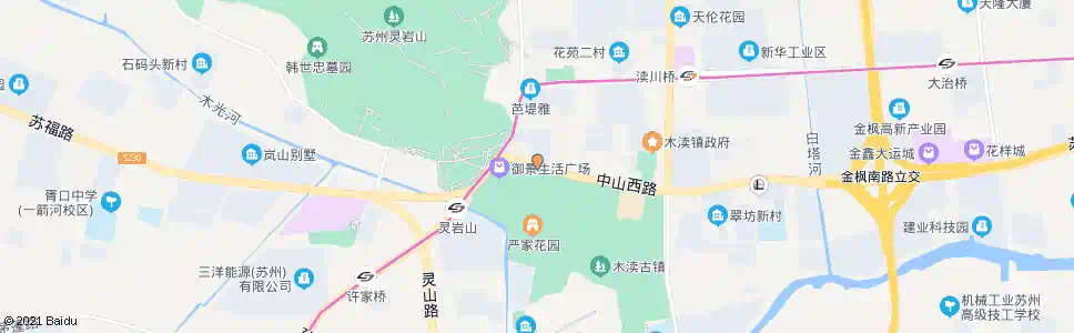苏州木渎严家花园_公交站地图_苏州公交_妙搜公交查询2025