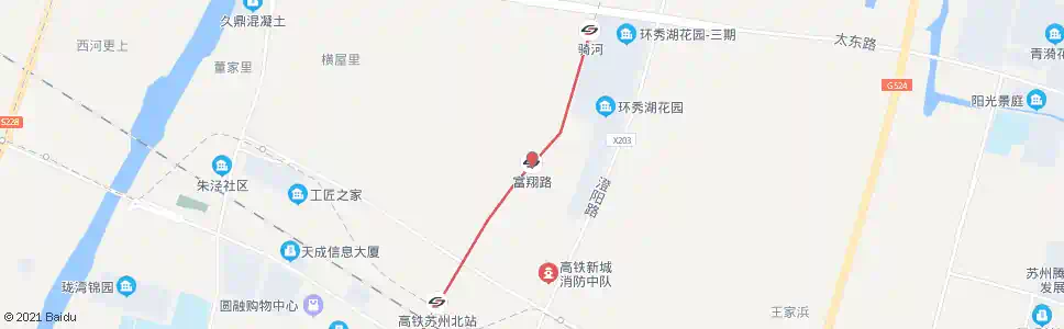 苏州富翔路_公交站地图_苏州公交_妙搜公交查询2025