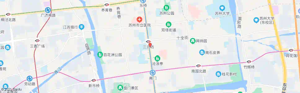 苏州三元坊(十全街)_公交站地图_苏州公交_妙搜公交查询2025