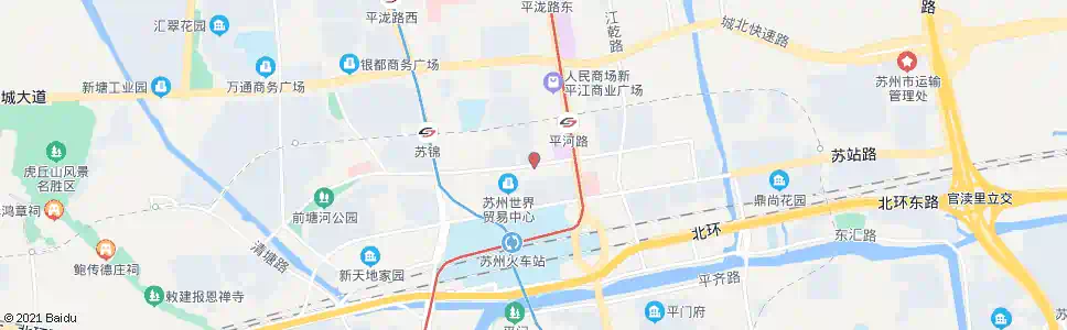 苏州平川路人民路西_公交站地图_苏州公交_妙搜公交查询2025