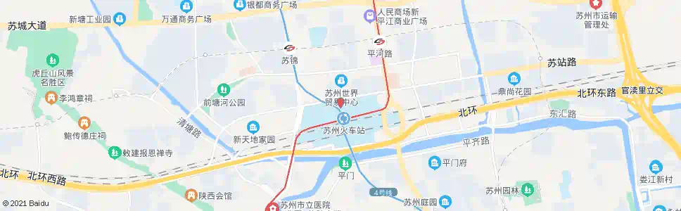 苏州火车站北广场西_公交站地图_苏州公交_妙搜公交查询2025