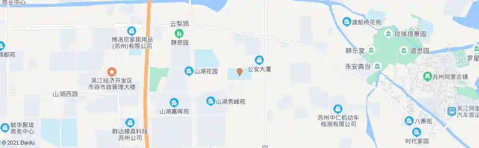 苏州山湖花园小学_公交站地图_苏州公交_妙搜公交查询2025