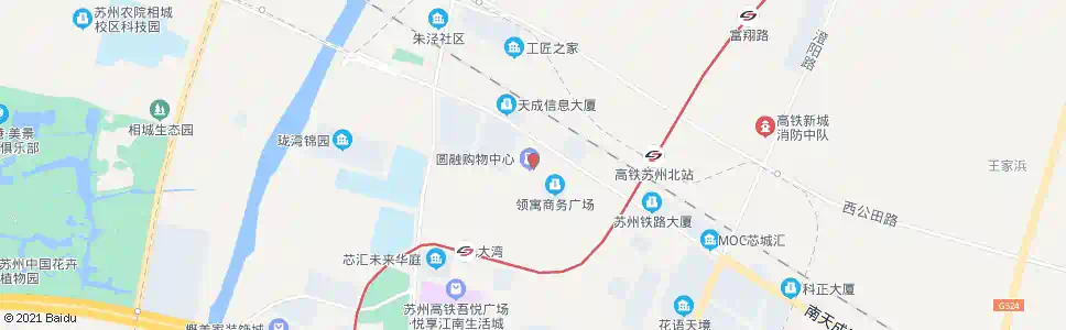 苏州高铁新城圆融广场_公交站地图_苏州公交_妙搜公交查询2025