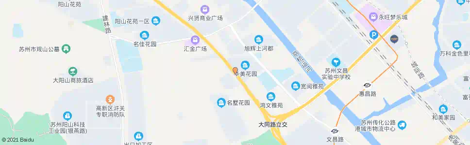 苏州华美花园西_公交站地图_苏州公交_妙搜公交查询2025
