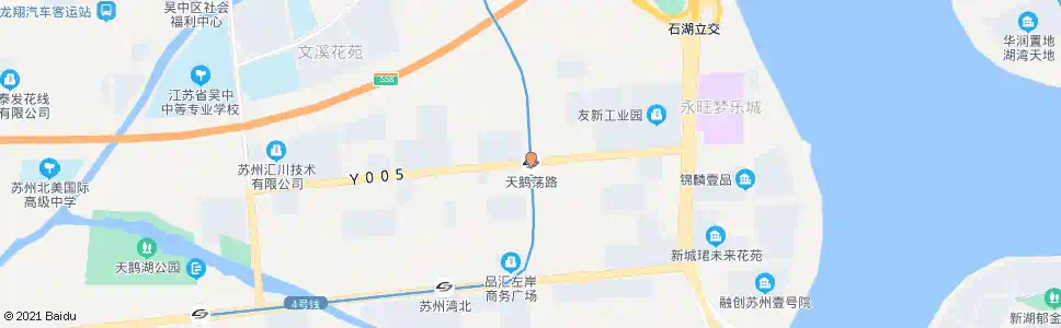 苏州天鹅荡路苏旺路西_公交站地图_苏州公交_妙搜公交查询2025