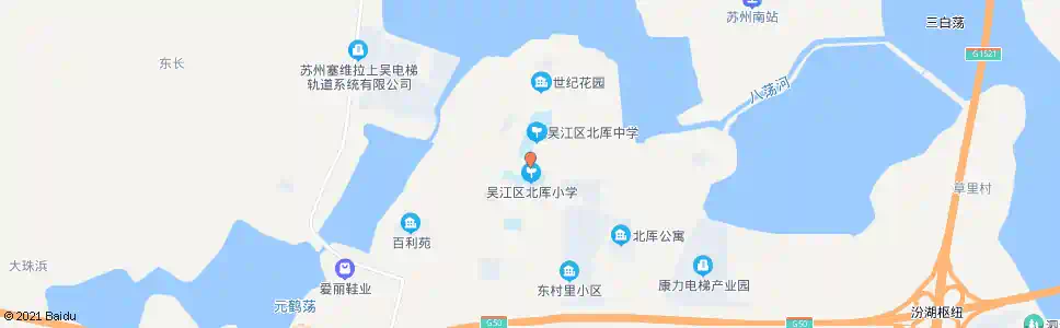苏州北厍中学_公交站地图_苏州公交_妙搜公交查询2025