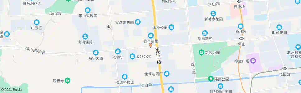 苏州何山路金枫路西_公交站地图_苏州公交_妙搜公交查询2025