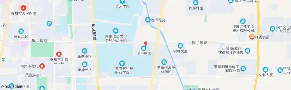 泰州同济家园北门_公交站地图_泰州公交_妙搜公交查询2025