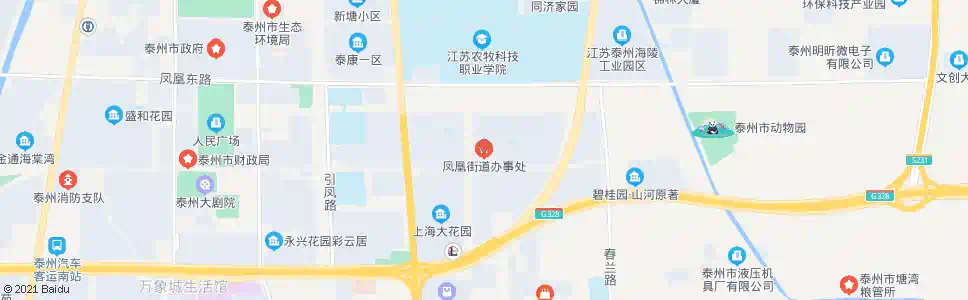 泰州凤凰路街道办事处_公交站地图_泰州公交_妙搜公交查询2025