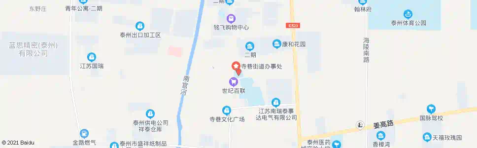 泰州寺巷小学_公交站地图_泰州公交_妙搜公交查询2025