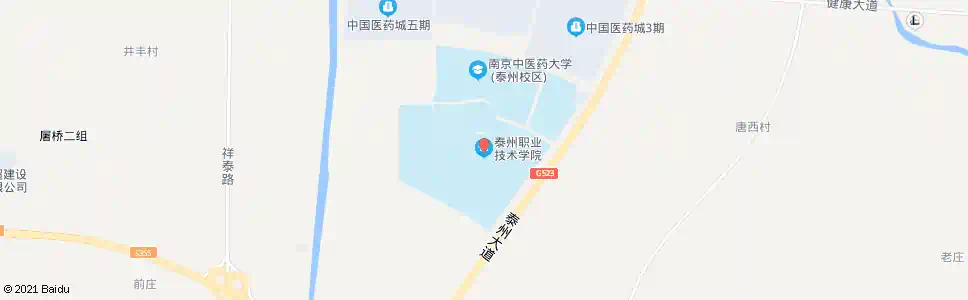 泰州泰州职业技术学院_公交站地图_泰州公交_妙搜公交查询2025