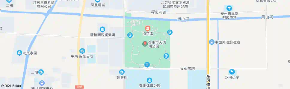 泰州天德湖公园东门_公交站地图_泰州公交_妙搜公交查询2025