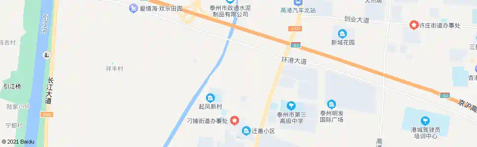 泰州刁铺医院_公交站地图_泰州公交_妙搜公交查询2025