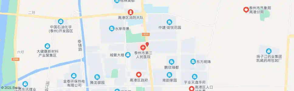 泰州高港人民医院_公交站地图_泰州公交_妙搜公交查询2025