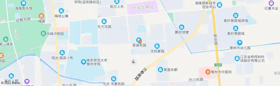 泰州宫涵花园_公交站地图_泰州公交_妙搜公交查询2025