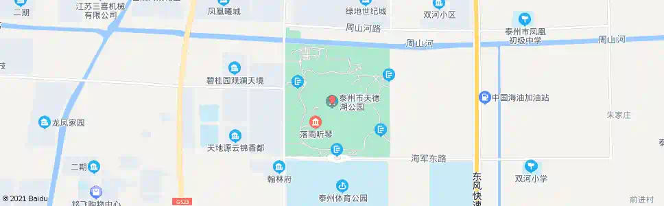 泰州天德湖公园_公交站地图_泰州公交_妙搜公交查询2025