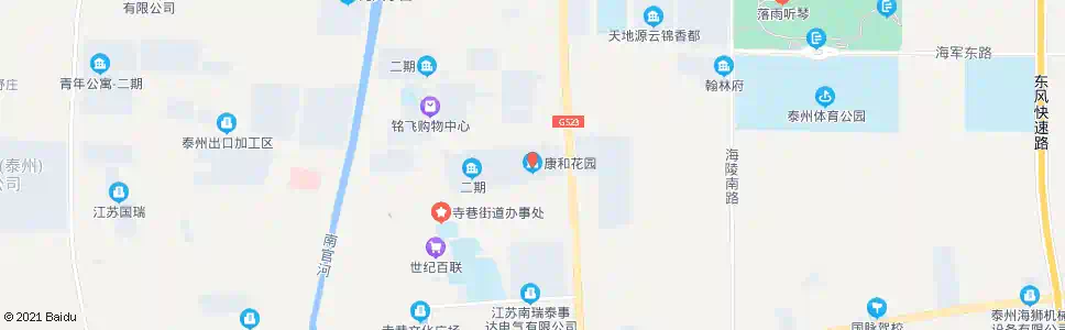 泰州康和花园_公交站地图_泰州公交_妙搜公交查询2025