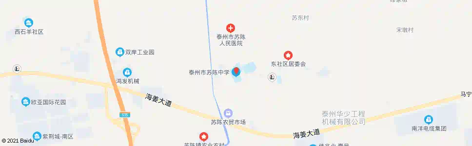 泰州苏陈中学_公交站地图_泰州公交_妙搜公交查询2025