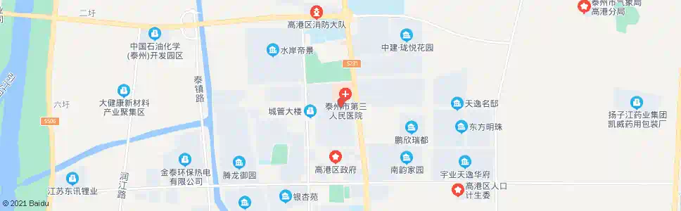 泰州高港人民医院(南门)_公交站地图_泰州公交_妙搜公交查询2025